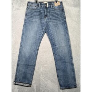 Madewell 1991 Straight-Leg Jeans Mens 35x34 Blue Selvedge Stretch Denim